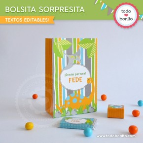 Dinosaurios: bolsa sorpresita para imprimir