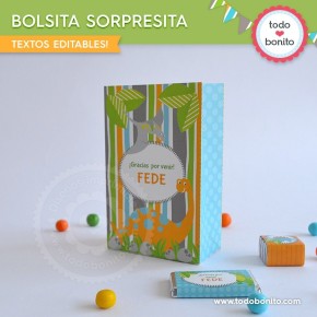 Dinosaurios: bolsa sorpresita para imprimir