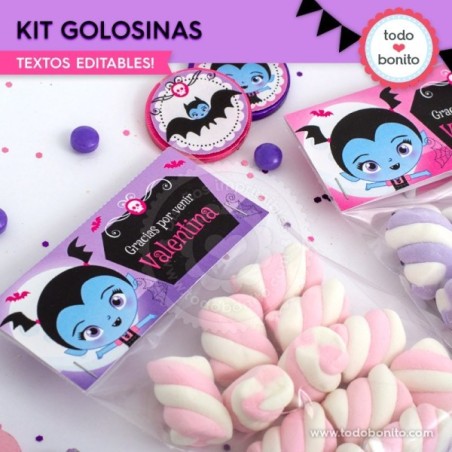 Vampirina: kit etiquetas de golosinas