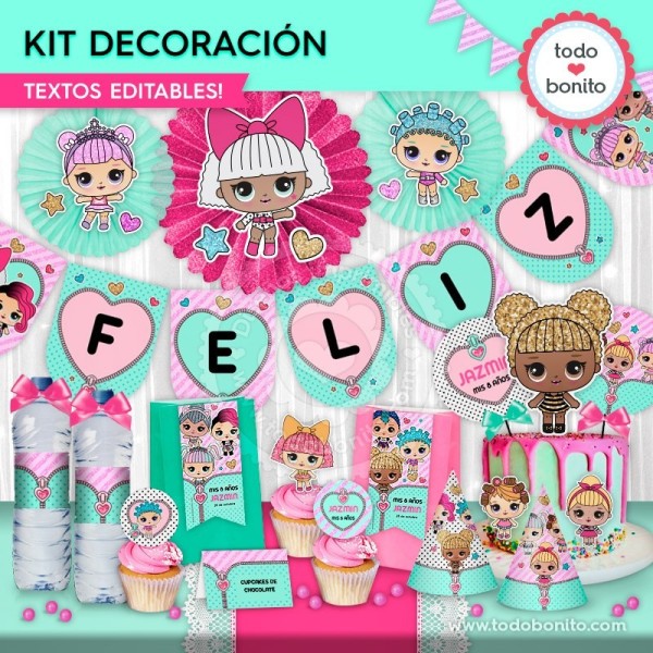 LOL kit imprimible decoracion de fiesta