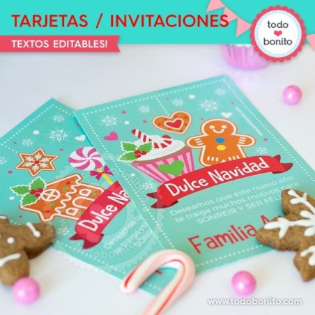 Dulce Navidad: tarjetas/invitaciones