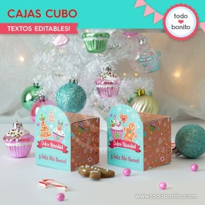 Dulce Navidad: cajitas cubo