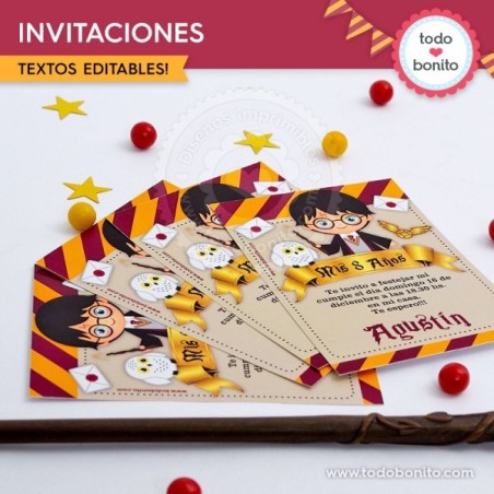 Harry Potter: tarjeta invitación