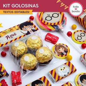 Harry Potter: kit etiquetas de golosinas