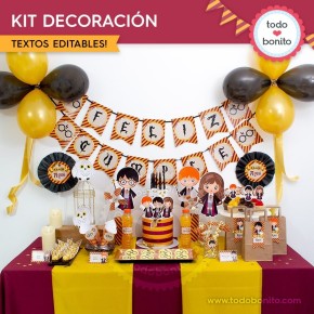 Harry Potter: kit imprimible decoración de fiesta