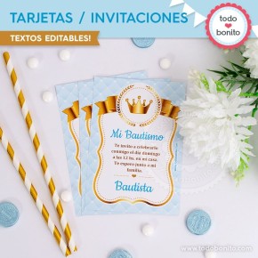 Coronita celeste: invitación/tarjeta para imprimir