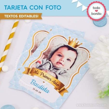 Coronita celeste: tarjeta con foto