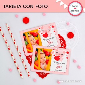 Cerdito: tarjeta con foto