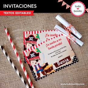 Piratas: invitación para imprimir