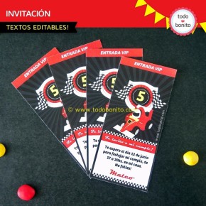 Autos de Carrera: invitación para imprimir