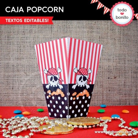 Piratas: Caja popcorn para imprimir