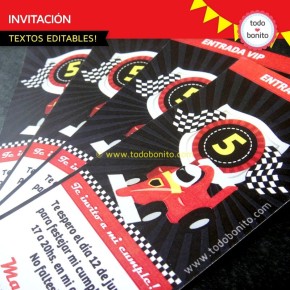 Autos de Carrera: invitación para imprimir