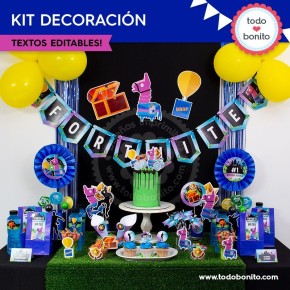 Fortnite: kit imprimible decoración de fiesta