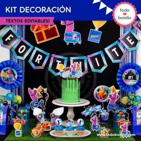 Fortnite: kit imprimible decoración de fiesta