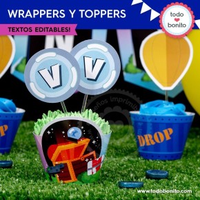 Fortnite:  wrappers y toppers cupcakes
