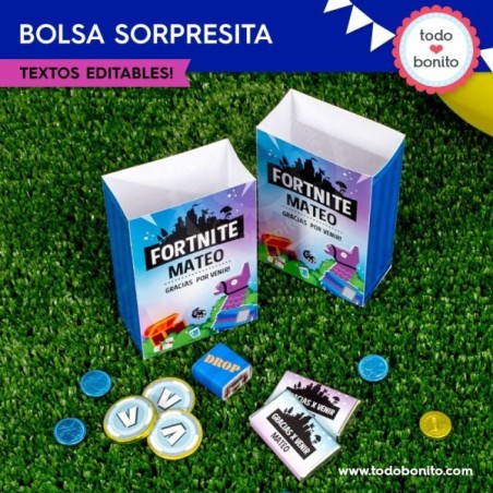 Fortnite: bolsa sorpresita para imprimir