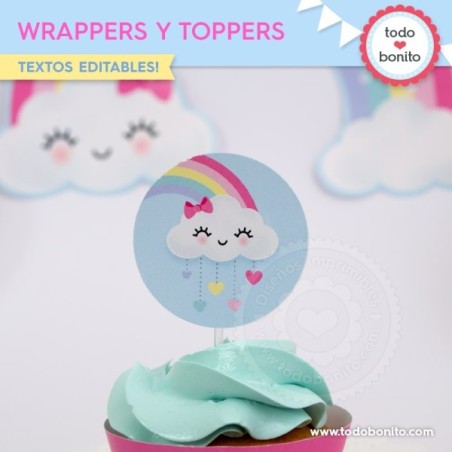 Lluvia de amor: wrappers y toppers