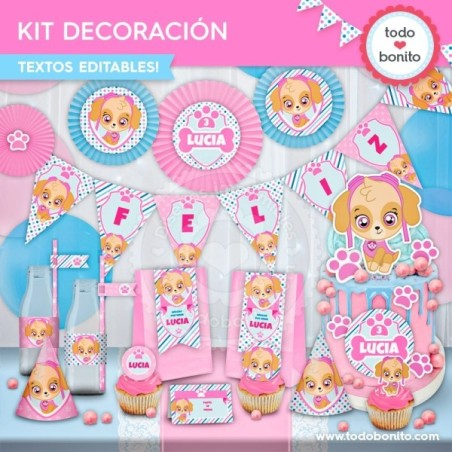 Cachorros Skye: kit imprimible decoración de fiesta