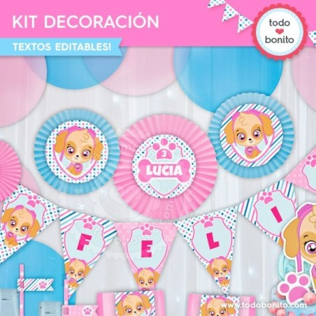 Cachorros Skye: kit imprimible decoración de fiesta