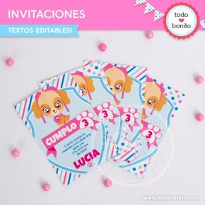 Cachorros Skye: invitación para imprimir