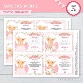 Shabby Chic Rosa: estampita religiosa MOD 2