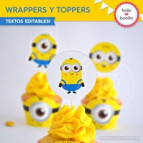 Minions: wrappers y toppers