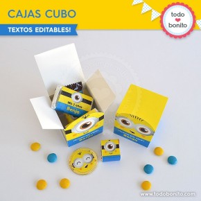 Minions: cajitas cubo