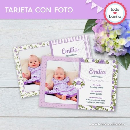 Shabby Chic Lila: tarjeta...