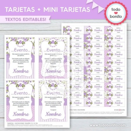 Shabby Chic Lila: tarjeta +...