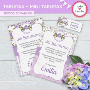 Shabby Chic Lila: tarjeta +...