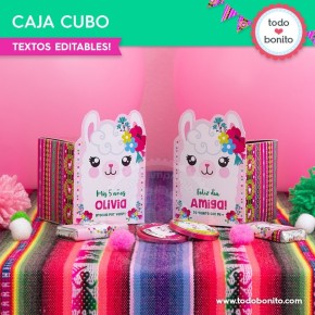 Llamas: cajita cubo