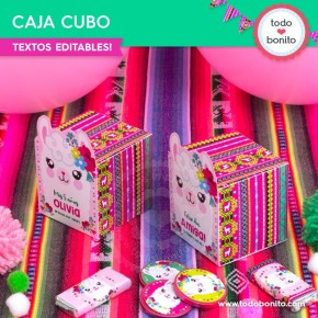 Llamas: cajita cubo