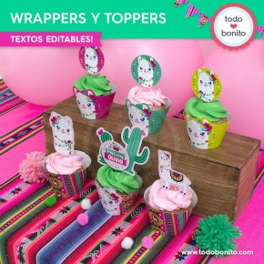 Llamas: wrappers y toppers