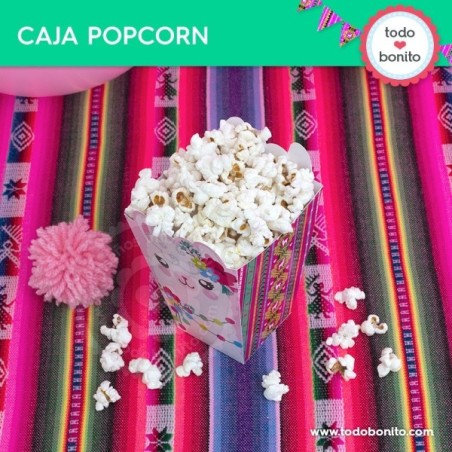 Llamas: cajita popcorn