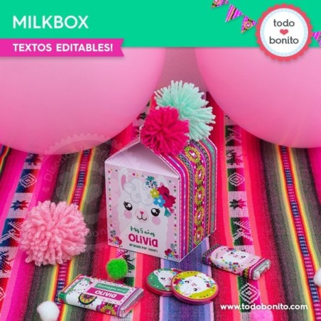 Llamas: cajita milkbox