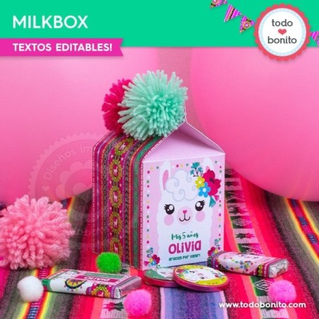 Llamas: cajita milkbox