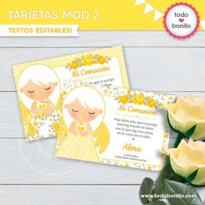 Shabby Chic Amarillo: estampita religiosa MOD 2