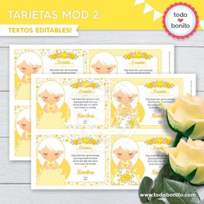 Shabby Chic Amarillo: estampita religiosa MOD 2