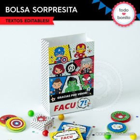 Avengers: bolsa sorpresita para imprimir