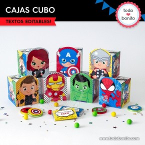 Avengers: cajitas cubo para imprimir