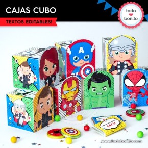 Avengers: cajitas cubo para imprimir