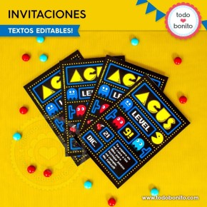 Pacman: invitación imprimible y digital