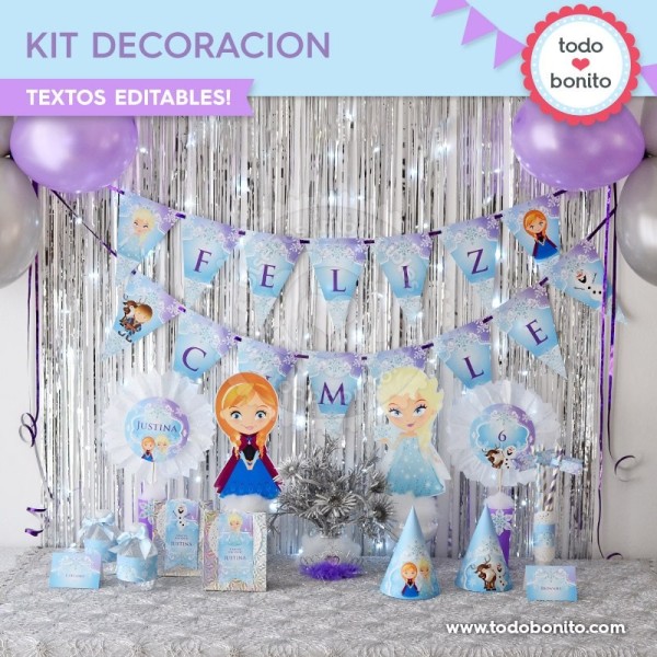 Decoración de cumpleaños de Frozen para imprimir gratis - Pequeocio