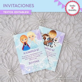 Convite frozen  Tarjetas de cumpleaños frozen, Invitaciones de