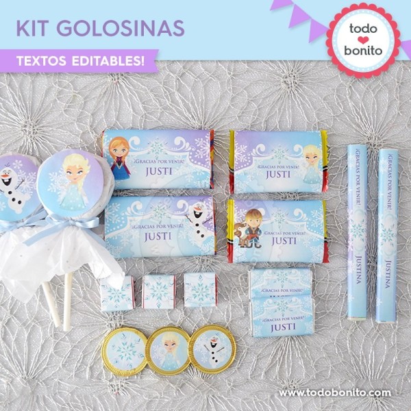 Frozen 1 kit etiquetas de golosinas