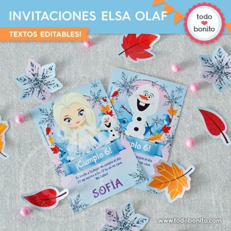 Frozen 2: invitación imprimible y digital MOD Elsa