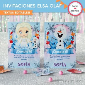 Frozen 2: invitación imprimible y digital MOD Elsa