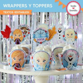 Frozen 2: wrappers y toppers para cupcakes