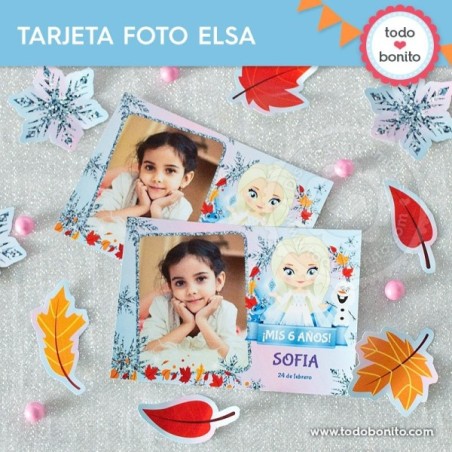 Frozen 2: tarjeta con foto MOD Elsa