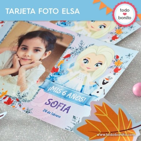 Frozen 2: tarjeta con foto MOD Elsa